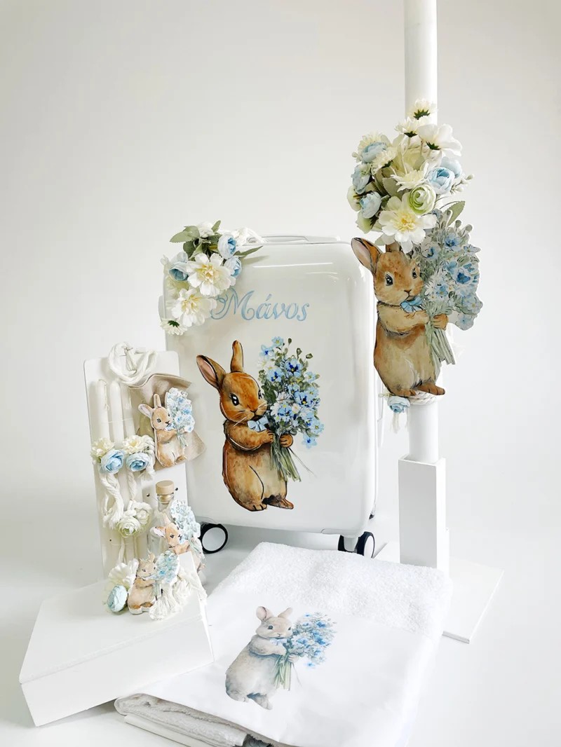 Σετ βάπτισης Bunny Flowers Μανάκου 8τμχ 