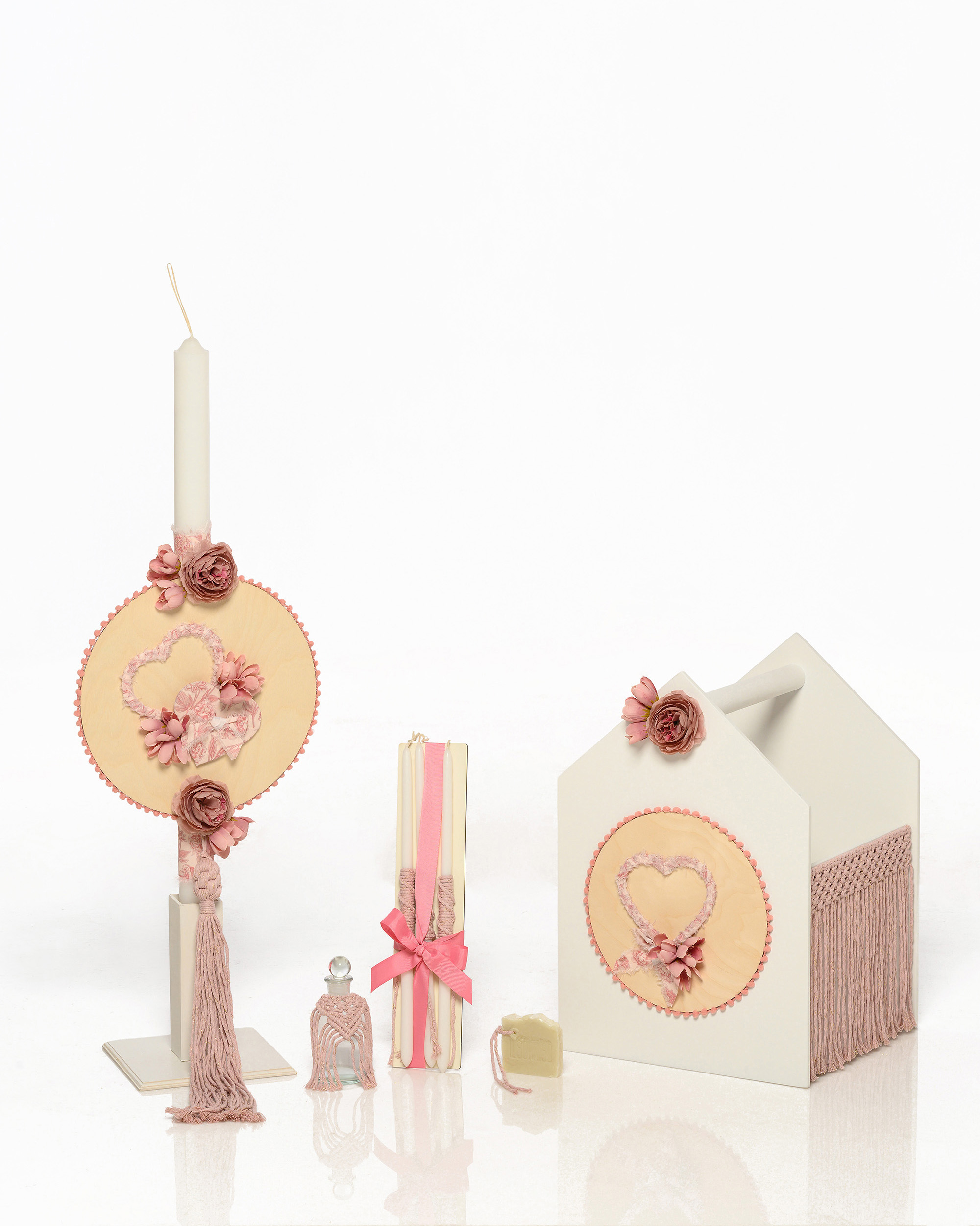 Σετ Βάπτισης με Θέμα Καρδιά 7Τμχ