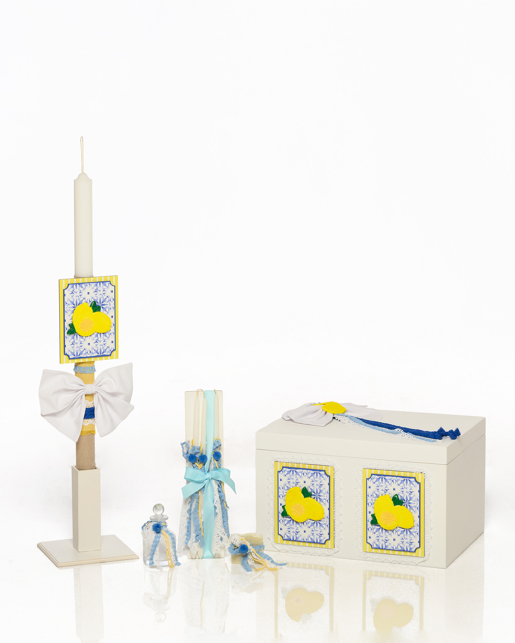 Σετ Βάπτισης με Θέμα Λεμόνια 7Τμχ