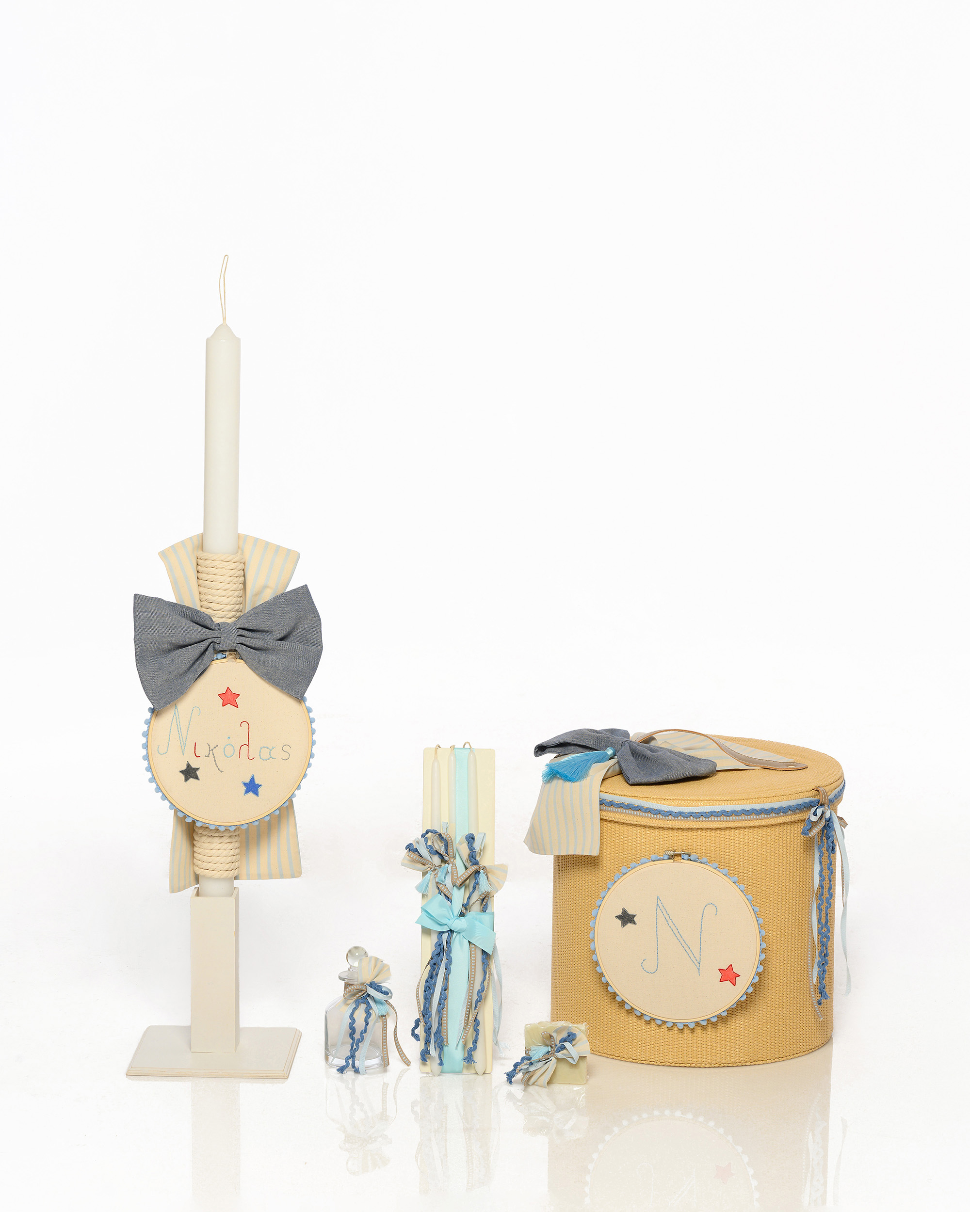 Σετ Βάπτισης Κέντημα Όνομα 7Τμχ